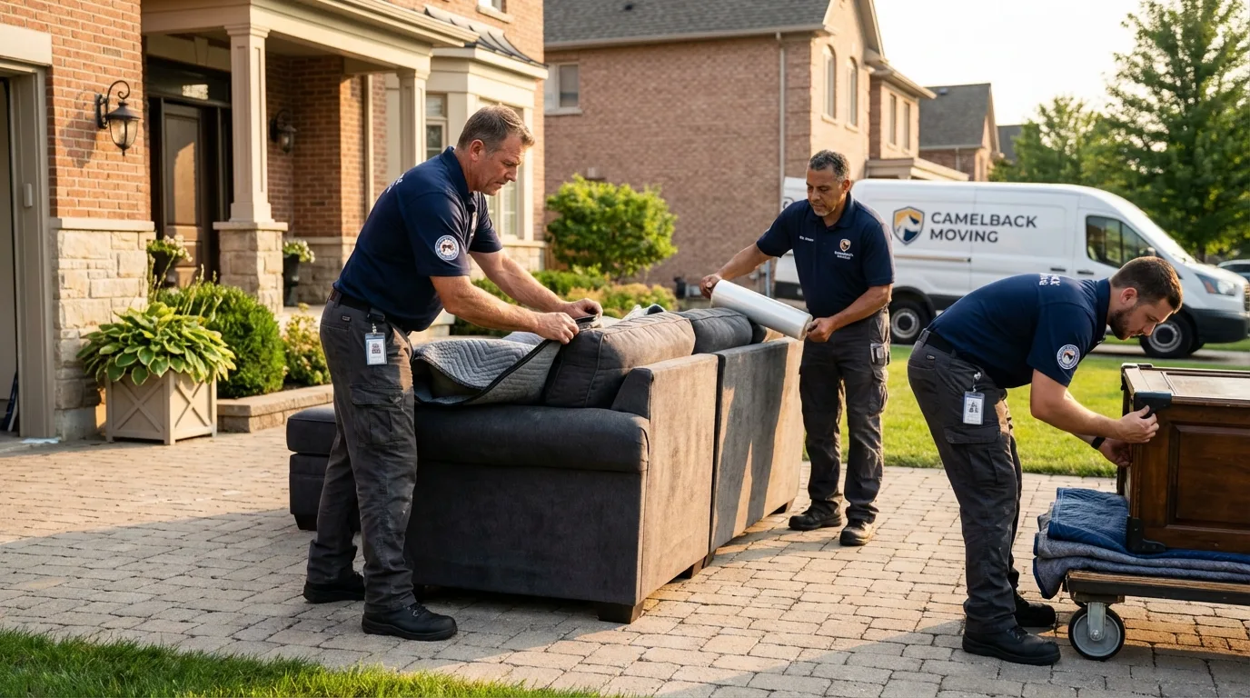 Large estate moving crew wrapping furniture in Murray, KY